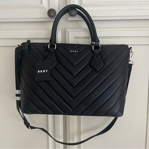 DKNY Brookdale Top Zip Purse Handbag Black Vegan Leather